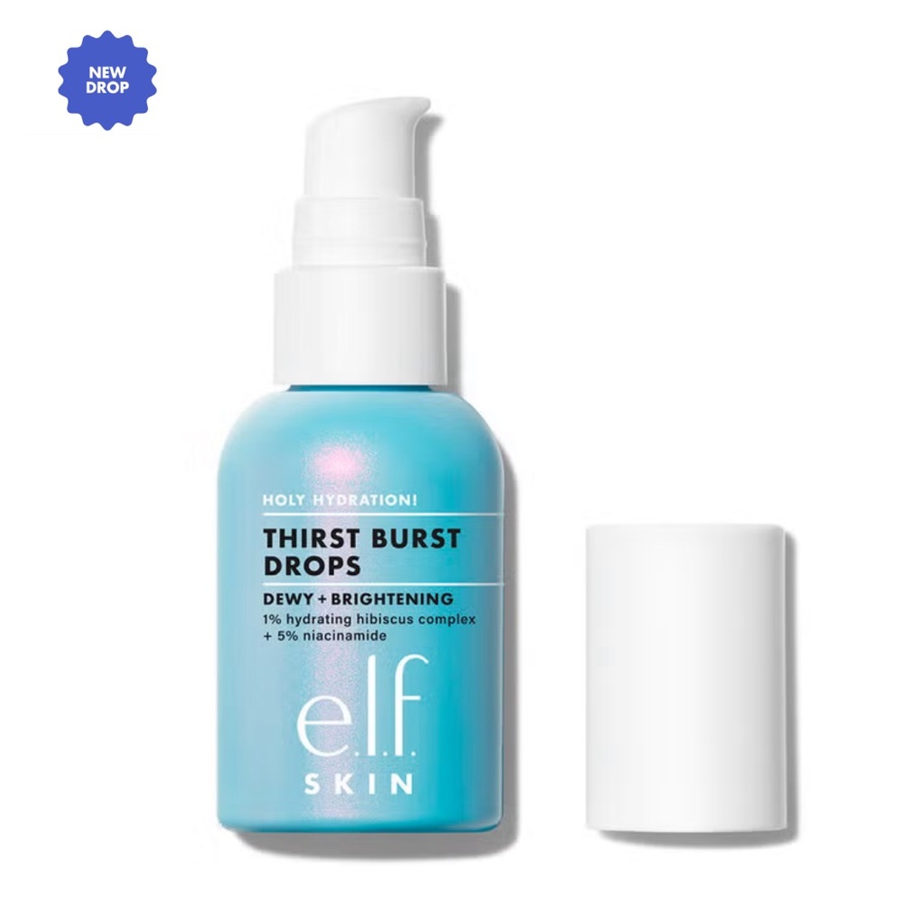 elf Thirst Burst Drops Dewy + Brightening Juicy Pink Gel Drops dewy, plump, easy